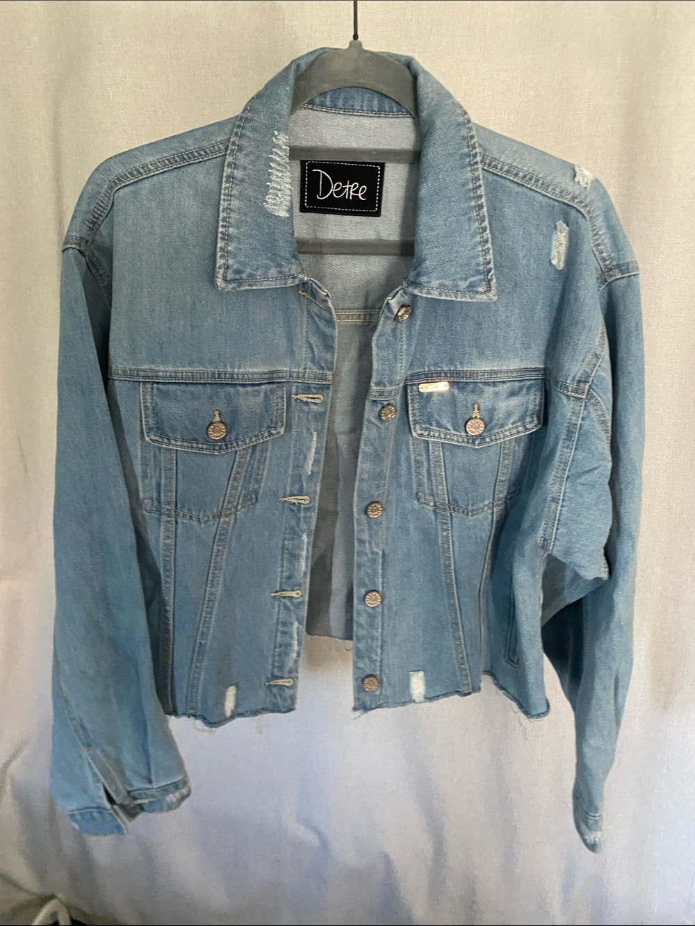 Detre Light Blue Distressed Denim Jacket